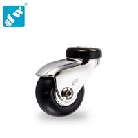 2 inch small extra soft round tread neoprene rubber bolt hole trolley wheel