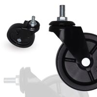 3 Inch PP M8 x 15mm Threaded Stem Office Trolley Wheel Swivel Caster