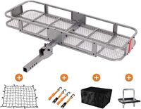 Basket Trailer Hitch Cargo Carrier 60"x 21" 500 LBS Capacity Fit 2" Receiver for SUV, Truck, Car