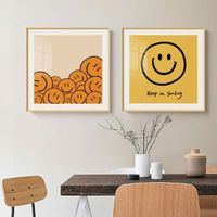 Picture Frame Wall Decor Crystal Painting Smile Face Flower Bedroom Decoration Canvas Painting Sale