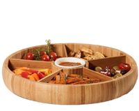 Bamboo circular tray - Great for dinner / tea / bar / breakfast , good for parties