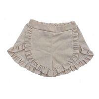 High Quality Linen Classics Infant Kids Clothing Toddler Girls Ruffle Shorts Baby Bloomer Baby Clothes