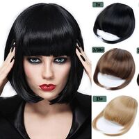 Wholesale Real Air Bangs Short Colored Detachable Clip in Hairpiece Fringe Front Human Hair Extension Chinese Natural 2 Pcs Soft