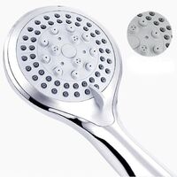 Bathroom Shower Head 5 Modes ABS Plastic Big Panel Round Chrome Rain Head Water Saver Classic Design High Quality Bathroom Showe