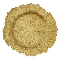 High Sale Plastic Gold Reef Charger Plate Wedding Party Table Decorative 13 inch Charger Plate