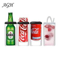 New Arrival 16oz Oz Blank Beer Skinny 4 in 1 Can Cooler Sublimation Can Cooler 4 in 1 with 2 Lids