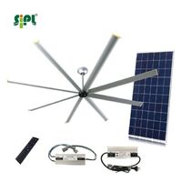 10ft Gearless Energy Saving Solar Powered Commercial HVLS Ceiling Fan for Hotel lobby/ Church/ Canteen/ Gym