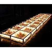 Indoor decor diamond crystal transparent acrylic RGB led dance floor stage decoration