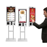 KFC restaurant 21 24 27 32inch touch screen cashless POS fast food self service order payment terminal kiosk floor stand machine