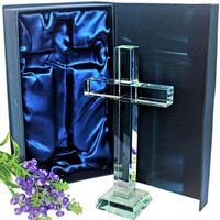 Wholesale of a glass cross for Christian gifts for an adult baptism