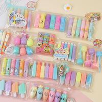 Popular multiple shapes cute watercolor note pens highlighters mini marker color pen set smooth writing painting for children