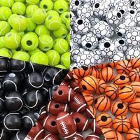 Wholesale 50pcs/bag Rugby basketball football tennis volleyball softball Beads For Jewely Making