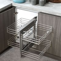 Kitchen Corner Pull Out Basket Soft Close Home Cabinet Organizer with Slide Out 4 Storage Cabinet Drawers for Cupboard