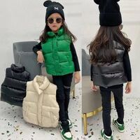 New fashion girls Down cotton vest boutique solid zipper winter warm down vest for girls and boys