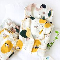 High quality three-layer thickened comfortable printing home cotton pajama sets women