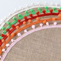 Can be customized 100% jute cloth with colorful hair balls, cute and fresh decoration restaurant supplies