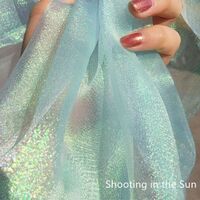 Rainbow polyester / nylon fabric iridescent Organza Fabric