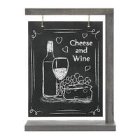 Rustic Grey Wood Tabletop Hanging Chalkboard Sign Solid Wood Standing Chalkboard Menu