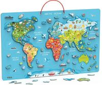 magnetic wooden toys educational toys puzzle world map for Kids