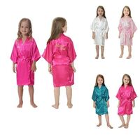 133 colors Birthday flower girls Kids women wedding bride robe Kimono dress logo custom