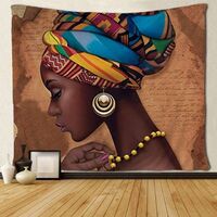 G&D Black Girl Hippie Art African American Hanging Tapestry for Bedroom Living Room Dormitory