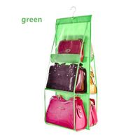 6-Pocket Hanging Handbag Organizer for Wardrobe Closet Transparent Storage Bag Double-sided Handbag storage organizer