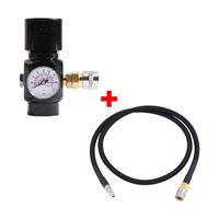 Airsoft HPA CO2 Portable Low Pressure Regulator for Pneumatic Tools Including Nail with 40 inch Remote Braided Air line 0-130psi