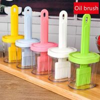 Oil Bottle With Silicone Brush And Seasoning Container For Kitchen Cooking BBQ High Temperature Resistance Oil Brush