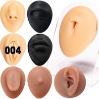 Real Manique Body Parts Nose Ear Belly Button Piercing Silicone Resin Models Display