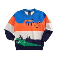 Boy's sweater pullover cotton children's wool clothing thread 2021 autumn/winter toddler double layer thicken knitwear