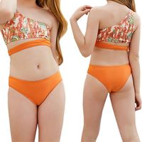 OEM Ophia little girls one shoulder one piece kid swimwear bikini set