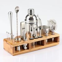 High quality Bartender 700ml Coated Boston Bar Bartender Tool Set with Shelf