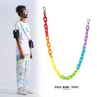 1.9 cm width rainbow colors acrylic long chains for man trouser chain fashion jean chains for men