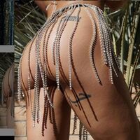 Sexy women Rhinestone Long Tassel Belly Waist Chain Jewelry Belly Dance Chains Night Club Gift