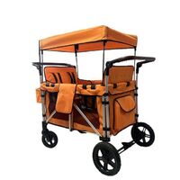 New Model China Factory Wonderfold Baby Stroller 4 Passenger Double Folding Stroller Wagon