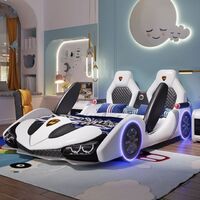 Children's bed boy girl creative car cartoon single bed sports car leather bed