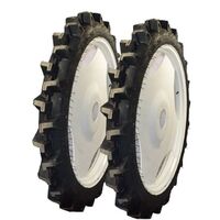 Hot online sale 5.00-42 agricultural solid tyre with rims cheap natural rubber tire for farm machinery equipment