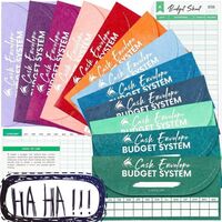 12 Pcs Budget Envelopes waterproof Planner Cash Envelope wallet Envelopes with Expense Tracker Sheets Bill Planner Stickers