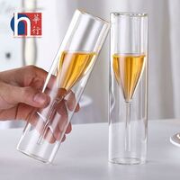 Amazon Top Seller 110ml/4oz Crystal Bubble Double Wall Drinking Glass Champagne Glasses Flutes for Party Bar wedding