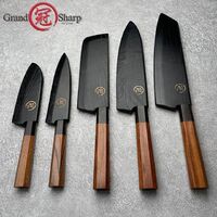 3 layers Blade AUS-10 Handmade Forged cutter Octagonal Japanese handle Chef Paring Santoku kiritsuke Slaughter Kitchen Knives