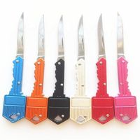 2021 new style pocket knives yellow survival folding keychain shaped knife self defense knife pocket key