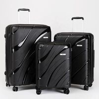 Customized Black 28" PP material hard luggage with TSA lock for men's business travel