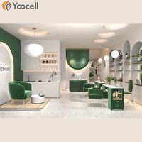 Yoocell green series new arrival spa furniture package Free 2x nail dryer machine beauty salon set package furniture