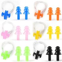 Unisex Swimming Earplugs Nose Clip Protective Waterproof Protection Ear Plug Set Surf Diving Soft Silicone Swim Dive Supply