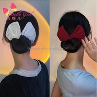 BELLEGIRL 2021 summer time Hair Braiding Tool bow hairbands elegant white red deft bun hollow-out hair bun maker tool