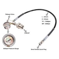 Paintball PCP Air Gun Rifle Fill Station Charging Adapter with Hand Tight CGA347 Connection Fit for SCBA SCOTT MSA Tank