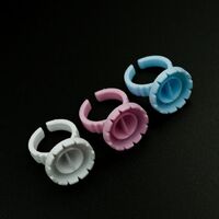 100pcs per bag new disposable eyelash extension individual adhesive glue ring holder blooming cup ring