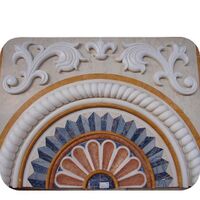 Gorgeous Art Wall Decoration Blue Marble Stone Carving Wall Relief