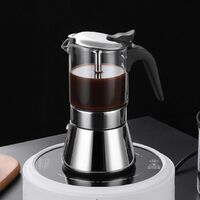 2021 New 240ml 6Cups Espresso Pressure Valve Moka Pot High Borosilicate Glass Hotel Moka Pot Coffee Maker