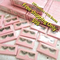 Free shipping Korea wholesale 2021 New Arrival Pink Free Packaging Full Strip Eye Lash 3D Faux Mink Lashes Silk Vegan Eyelashes